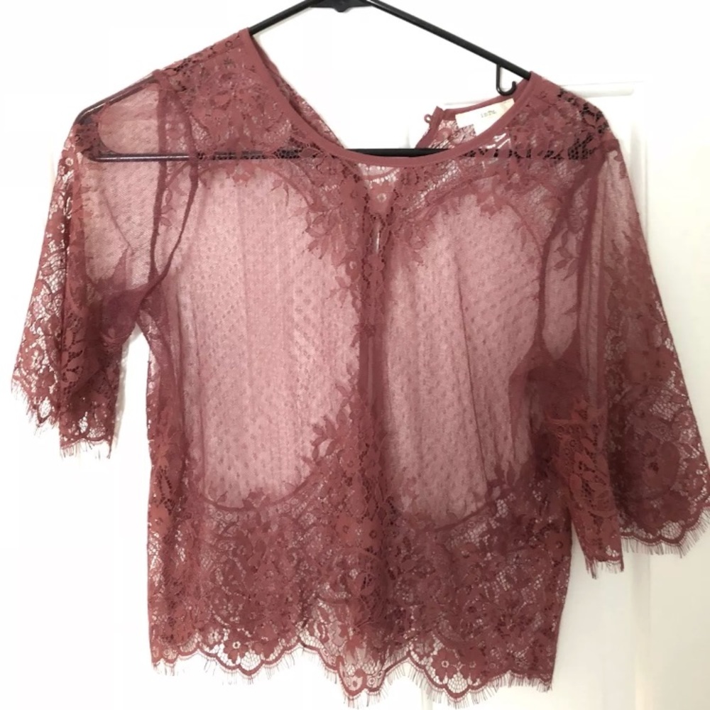 Lace sheer top